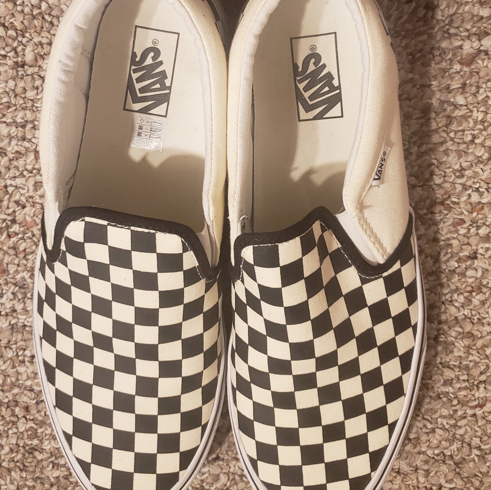 Vans checker board slip ons